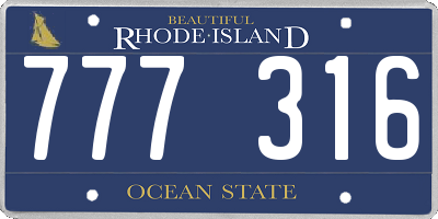 RI license plate 777316