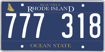 RI license plate 777318