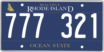 RI license plate 777321