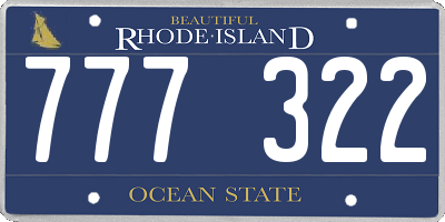 RI license plate 777322
