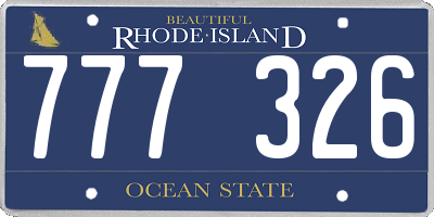 RI license plate 777326