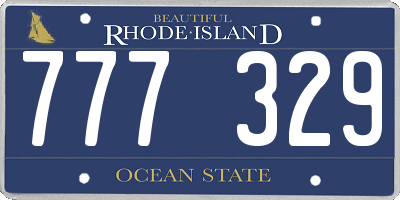RI license plate 777329