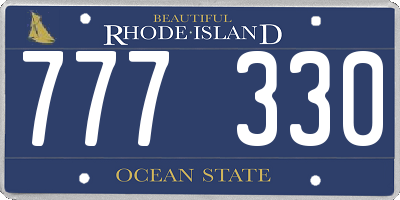 RI license plate 777330