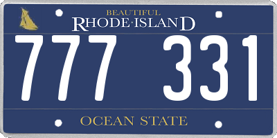 RI license plate 777331