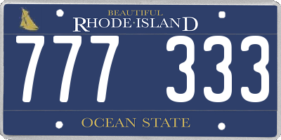 RI license plate 777333