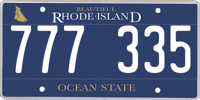 RI license plate 777335