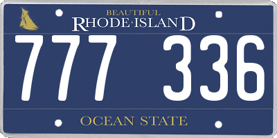 RI license plate 777336
