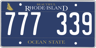 RI license plate 777339