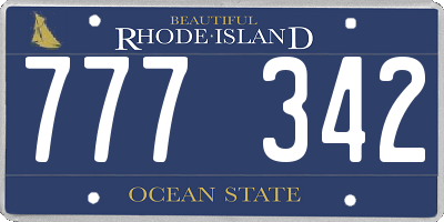 RI license plate 777342