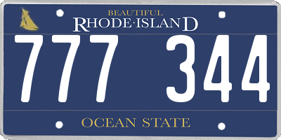 RI license plate 777344