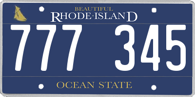 RI license plate 777345