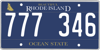 RI license plate 777346