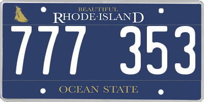 RI license plate 777353
