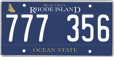 RI license plate 777356