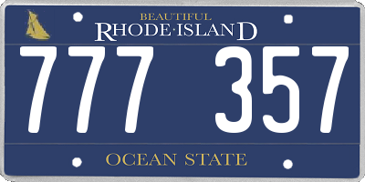 RI license plate 777357