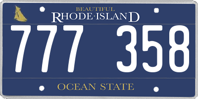 RI license plate 777358