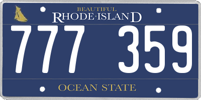 RI license plate 777359