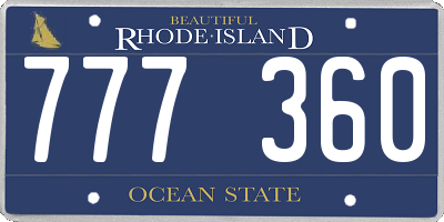 RI license plate 777360