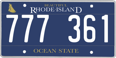 RI license plate 777361