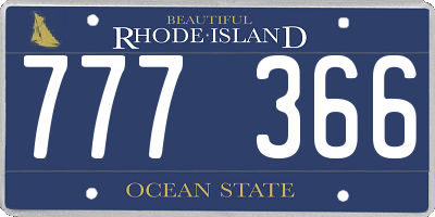 RI license plate 777366