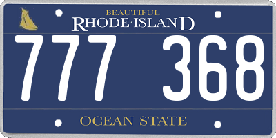 RI license plate 777368