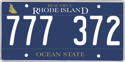 RI license plate 777372