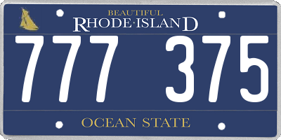 RI license plate 777375