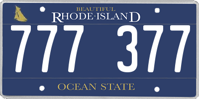 RI license plate 777377