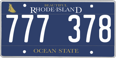 RI license plate 777378