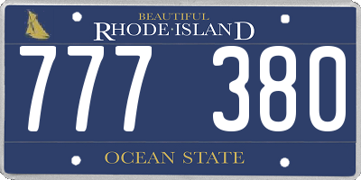 RI license plate 777380
