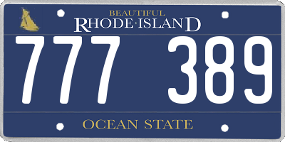 RI license plate 777389