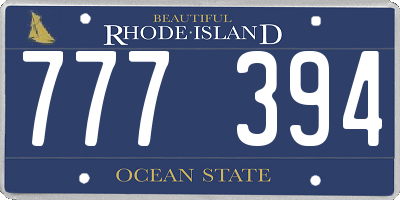 RI license plate 777394