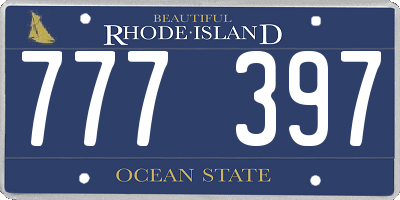 RI license plate 777397