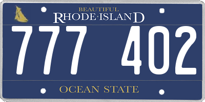 RI license plate 777402