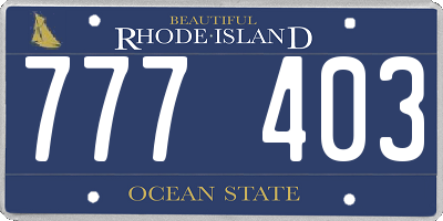 RI license plate 777403