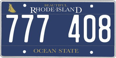 RI license plate 777408