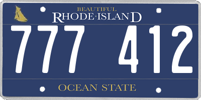 RI license plate 777412