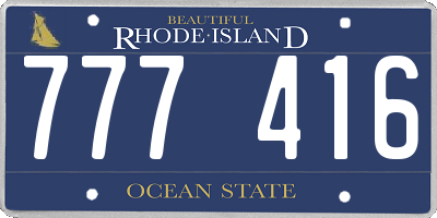 RI license plate 777416