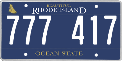 RI license plate 777417