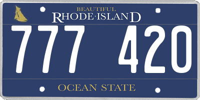RI license plate 777420