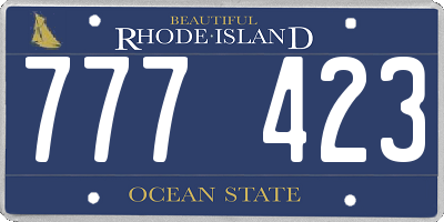 RI license plate 777423