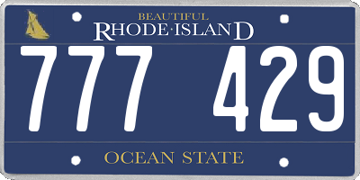 RI license plate 777429