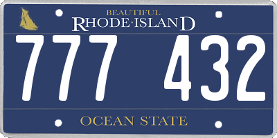 RI license plate 777432