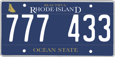 RI license plate 777433