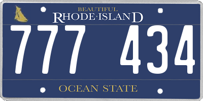 RI license plate 777434