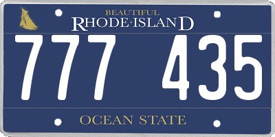 RI license plate 777435
