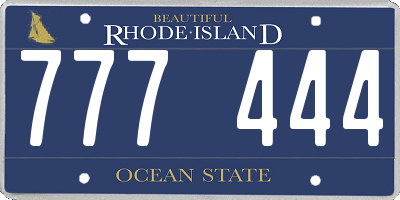 RI license plate 777444