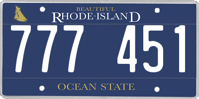 RI license plate 777451