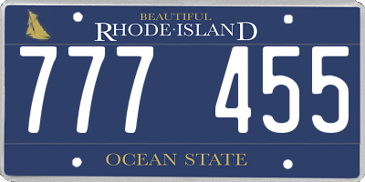RI license plate 777455