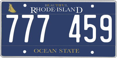 RI license plate 777459